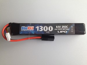 АКБ BlueMAX 11.1V Lipo 1300mAh 20C stick (20x21x128) приклад весло , М-серия в щеки (2011)