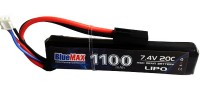 АКБ BlueMAX 7.4V Lipo 1100mAh 20C stick 10x21x102mm AUG, G36, М-серия цевье, MP40 (2001)